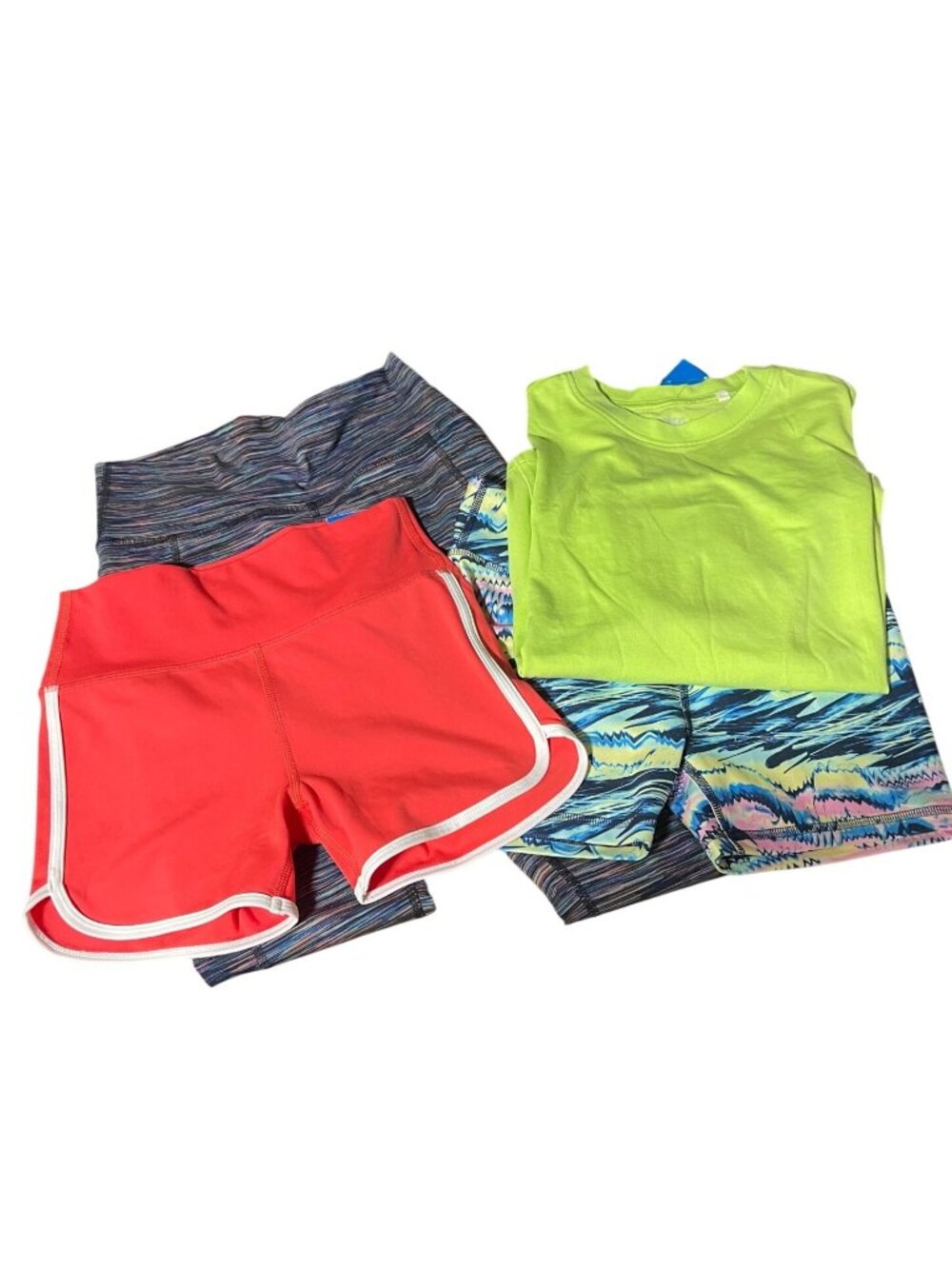 DSG Girls Activewear Bundle Kids Size L 14 Neon Green Tee Shorts Leggings